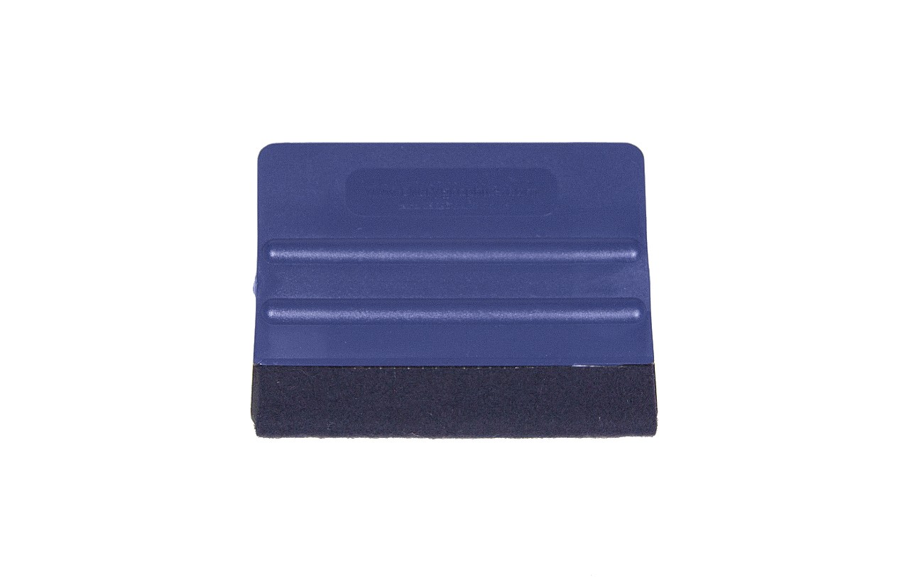 Blue felt vinyl wrap application squeegee